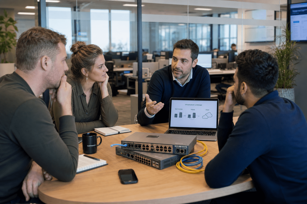 Welke onderdelen horen bij een toekomstbestendige IT infrastructuur voor een groeiend mkb, en hoe maak je de juiste keuzes tussen on-premise, cloud of&nbsp;hybride?